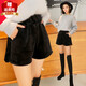 迪淑琪短褲女新款秋冬季休閑加厚高腰顯瘦寬松字春秋季外穿金絲絨