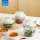 樂(lè )扣樂(lè )扣（LOCK&LOCK）塑料拉蒜器料理機絞肉蔬菜輔食粉碎器攪拌機蒜泥器3刀頭款400ml 