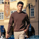 布先生【雙層保暖羊毛衫-小高領(lǐng)】長(cháng)袖男士針織衫春秋百搭打底衫BT15387 拿鐵咖【小高領(lǐng)】 L (175)
