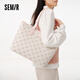 森馬（Semir）女士單肩包新款托特包手提包印花高級感小眾設計大容量上課包包 粉色