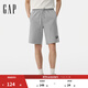 GAP男裝2025夏季新款印花logo輕薄抽繩運動(dòng)短褲寬松休閑褲727013 淺灰色 M (170/80A) 亞洲尺碼