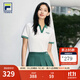 FILA斐樂女子短袖POLO衫2025夏季新款短款透氣翻領T恤運動上衣女 云白-WT M 165/84A/M