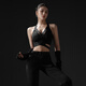 Monster Guardians運動(dòng)文胸女 緊身高彈機能風(fēng)運動(dòng)bra Black 黑色 M