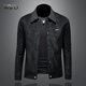 WVD歐洲站麂皮絨新款外套男春秋季高品質(zhì)時(shí)尚韓版修身皮衣休閑 夾克 黑色 黑色 M