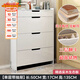 瑟力牧鞋柜玄關(guān)柜一體靠墻門(mén)口入戶(hù)柜子新款超薄翻斗柜大容量多層收納柜 實(shí)木帶抽長(cháng)50深17（cm）白玉清