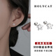 Holycat懷里貓999銀五角星耳釘女氣質(zhì)高級感小眾簡約養(yǎng)耳螺絲耳環(huán)女生生日禮物 纏繞星星耳釘【足銀一對】