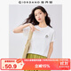 佐丹奴短袖T恤女夏季純棉可愛動(dòng)物頭像刺繡圓領(lǐng)上衣13325324