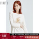FINITY春季休閑圓領(lǐng)長(cháng)袖百搭印花女式T恤衫上衣 白色 L