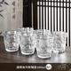 DELISOGA冰川紋玻璃杯家用水杯套裝女高顏值加厚網(wǎng)紅大口茶杯酒杯水壺杯子 透明-矮款-冰川杯300ml6只