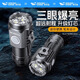 微笑鯊 迷你小型便攜式手電筒強光超亮戶(hù)外遠射可充電學(xué)生隨身應急耐用 筆夾設計【400毫安】3燈爆亮