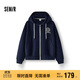 森馬（Semir）[商場(chǎng)同款]外套女連帽刺繡學(xué)院風(fēng)2025春寬松質(zhì)感夾克101125108002