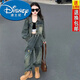 迪士尼（Disney）25新款秋季中大童韓版哈倫工裝褲兩件套休閑時(shí)髦痞帥女童牛仔套裝 【套裝】圓扣牛仔外套+牛仔褲L15 140 建議身高130cm