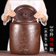 茗泥堂（MINGNITANG） 宜興原礦紫砂水缸儲水罐帶水龍頭/抽水上水器陶瓷凈水缸家用水缸 30升牡丹水缸 水龍頭+抽水兩用款