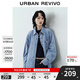 UR2025秋季新款女高智精英撞色提花超寬松牛仔襯衫UYY850220 藍色 S