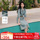 秋水伊人優(yōu)雅浪漫裙子2025年夏季新款氣質(zhì)簡(jiǎn)約通勤立領(lǐng)設計連衣裙 牛仔藍 M