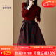迪菲麗格高級感小洋裝套裝2022年秋冬新品修身收腰A字半裙氣質(zhì)名媛兩件套 圖片色 L