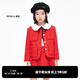 little MO&Co.童裝春裝新款女童小香風(fēng)短款夾克西裝外套 大紅色 130 130/60