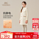 英氏（YEEHOO）女童裙子兒童連衣裙秋冬季紅品過年服無袖秋冬裝洋氣中大童裝 派對蝴蝶結(jié)米白 170