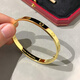 高版本卡地同款LOVE手鐲情侶男女寬版亞滿(mǎn)天星簡(jiǎn)約時(shí)尚手環(huán)不掉色 金色手鐲 18
