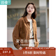 茵曼（INMAN）2025秋冬女裝新款純色翻領(lǐng)口袋單排扣百搭短外套上衣 濃咖啡 M