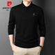 皮爾卡丹（pierre cardin）官方品牌t恤男春秋季翻領(lǐng)長(cháng)袖polo 衫休閑上衣爸爸男士帶領(lǐng)打底衫 8801棒球-黑色 XL 175 建議130-152斤