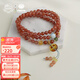 布達拉宮川料南紅多圈手串女款小眾珠串冰飄瑪瑙手鏈疊戴送女友生日禮物 南紅海紋石蜜蠟多圈珠串
