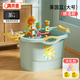 奔麥嬰兒洗澡盆兒童洗澡桶圓形寶寶泡澡桶浴桶可坐加厚塑料沐浴盆家用 加大號【感溫款+花灑+轉轉樂(lè )】藍