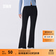 森馬（Semir）森柔牛仔|牛仔褲女做舊時(shí)尚長(cháng)褲秋季ins潮流顯腿長(cháng)喇叭褲港風(fēng) 牛仔水洗黑98201 27