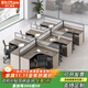 時(shí)仁（ShiRen）辦公桌椅組合辦公家具簡(jiǎn)約現代職員辦公室員工位卡座隔斷屏風(fēng)工位 L型【科技+卡其】 六人位含小柜