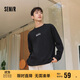 森馬（Semir）長(cháng)袖T恤男重磅寬松打底上衣印花情侶裝秋季內搭外穿101524101211