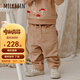 Milkbarn春季兒童衛(wèi)衣 1-6歲男寶寶打底衫女童長袖上衣中小童童裝 棕紅色 (褲子) 100 cm