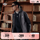 adidas經(jīng)典三條紋運(yùn)動(dòng)連帽夾克外套男女秋季阿迪達(dá)斯三葉草 深灰   L