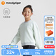 moodytiger女童衛(wèi)衣抓絨保暖秋冬款兒童上衣童裝套頭衫圓領(lǐng)長(zhǎng)袖休閑運(yùn)動(dòng)衣上 淺薄荷 140 cm