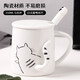 拜杰白色馬克杯早餐水杯陶瓷馬克杯帶蓋大容量牛奶杯咖啡杯情侶杯