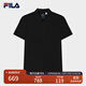 FILA 斐樂(lè )官方男裝針織短袖POLO衫2025夏季新款防曬涼感休閑上衣 正黑色-BK XL 180/100A/XL