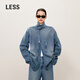 LESS工裝風(fēng)牛仔夾克女春秋復(fù)古做舊設(shè)計(jì)感寬松全棉外套2O7612710 995牛仔洗蘭 XS