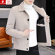 皮爾卡丹（pierre cardin）2025秋冬季新款韓版男士外套毛呢潮流休閑夾克男裝呢子褂加棉加厚 88232S杏色 XL 【適合125-140斤】