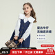 左西女童連衣裙秋裝套裝2025新款兒童牛仔裙女孩超好看背帶裙子潮 牛仔色 150 建議身高150cm左右