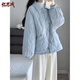 憶思減2025年秋冬新款輕薄棉服女百搭面包服寬松翻領(lǐng)韓版短款棉衣外套潮 天藍色 L 110-130斤