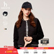 哈吉斯（HAZZYS）女裝 春秋款【PHIZ系列】簡(jiǎn)約棒球型寬松夾克外套女ASVSU0BDX01 藏青色NV S (155/80A 36)