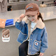歐姆熊女童牛仔外套秋冬款2025新款女寶寶冬季兒童裝秋冬裝加絨上衣加厚 藍色加絨牛仔外套 130 130cm