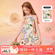 ASK JUNIOR女童連衣裙夏中大童童趣涂鴉滿(mǎn)印休閑吊帶公主裙 花色 160 