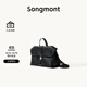 Songmont【李娜同款】山下有松山行系列隨游小挎包植鞣皮單肩斜挎包 煙墨黑-小號（白鋼五金） 小包