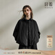 日著(zhù)原創(chuàng  )設計新雪麗棉服2024冬季新款時(shí)尚菱格襯衫式拼接短外套女 靜影黑 L