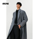 OEMG  中長(zhǎng)款毛呢大衣男士秋冬季新款日系少年感外套寬松過(guò)膝呢子風(fēng)衣 灰色 XL [建議110-130斤]