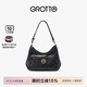 GROTTO個(gè)樂(lè )經(jīng)典迷你hobo植鞣綿羊皮輕便單肩斜挎小軟包禮物 經(jīng)典黑（金標MINI） MINI