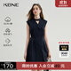 KBNE澤西風(fēng)收腰抽繩無(wú)袖連衣裙女2025夏季新款藏青高端洋氣中長(cháng)裙 藏青色 S