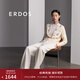 ERDOS 春夏修身顯瘦百搭復(fù)古風(fēng)摩登闊腿褲絲棉混紡條絨女褲休閑褲 白 155/64A/S