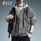 啄木鳥(niǎo)（TUCANO）休閑可拆卸連帽牛仔夾克男士潮流寬松百搭春秋款潮牌ins外套男裝 煙灰色 2XL 【170-190斤】