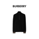 BURBERRY男士黑色羊毛條紋印花半拉鏈毛衣80926341 M